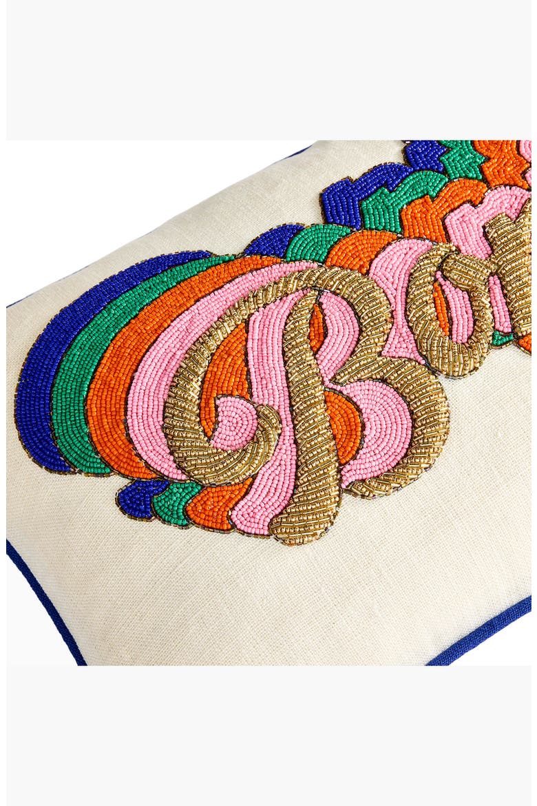 Bonjour Beaded Pillow, Alternate, color, Multicolor