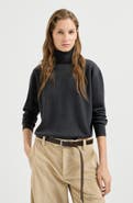 Brunello Cucinelli Cashmere turtleneck sweater with monili