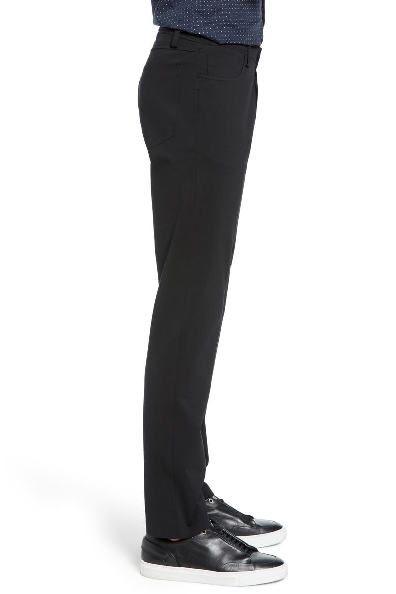 Tech Raffi Compact Trim Fit Ponte Pants, Alternate, color, BLACK