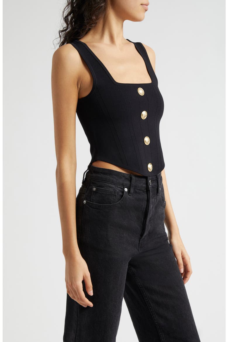 Saga Square Neck Tank, Alternate, color, BLACK/ GOLD