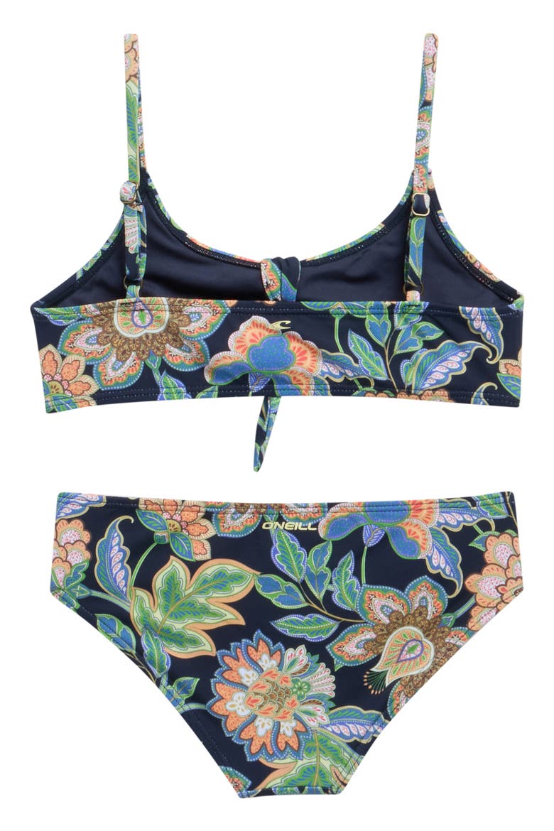 Kids' Mermaid Floral Hanky Two-Piece Swimsuit, Alternate, color, NAVY