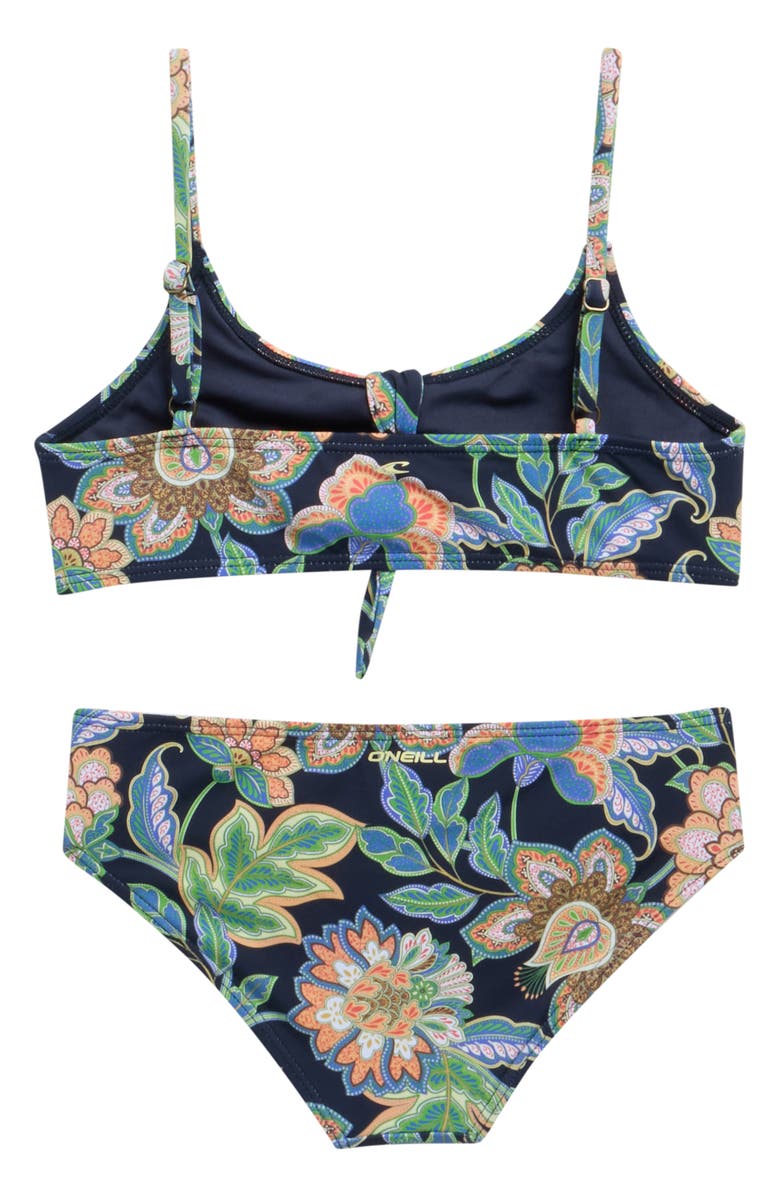 O'Neill Kids' Mermaid Floral Hanky Two-Piece Swimsuit, Alternate, color, Navy