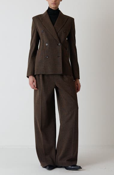 Max Mara Zulma Houndstooth Check Double Breasted Jacket | Nordstrom