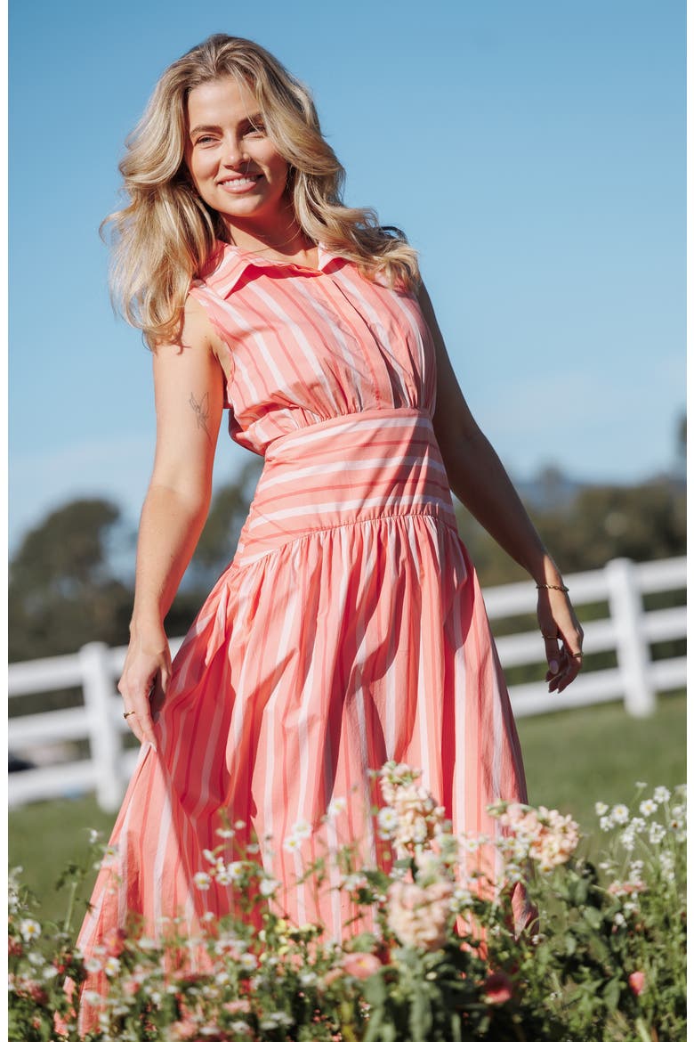 Myranda Striped Midi Dress, Alternate, color, PINK STRIPE