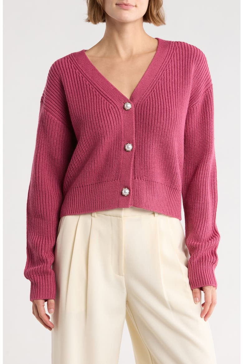 Palmer V-Neck Cardigan, Main, color, LIGHT MULBERRY