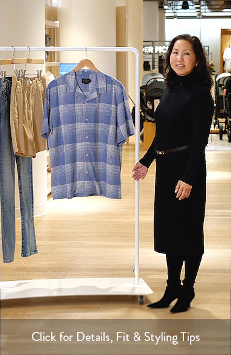 Plaid Linen Blend Camp Shirt, sales video thumbnail