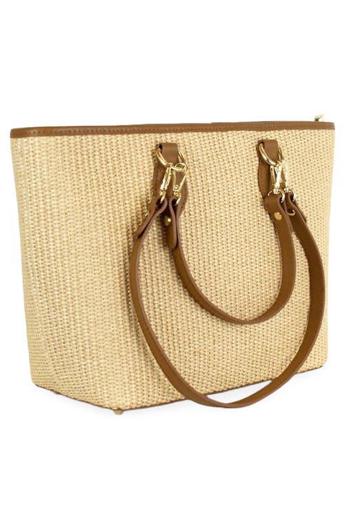 Persaman New York Naomi Straw & Leather Tote In Brown