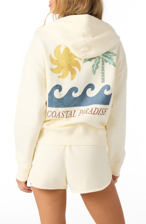 O'neill Atwood Palma Graphic Zip-up Hoodie In White