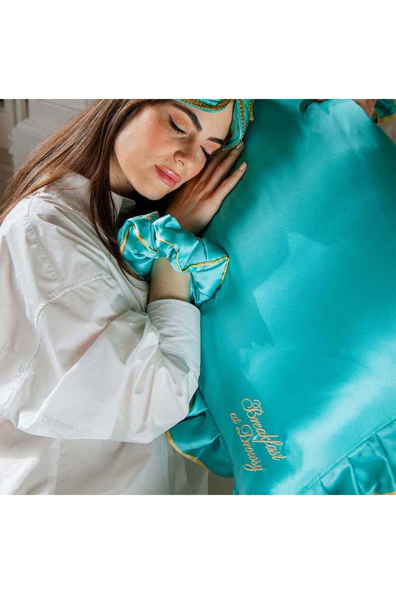Silk Pillowcase, Alternate, color, Breakfast at Drowsy Turquoise