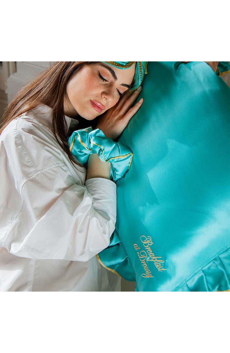 Drowsy Silk Pillowcase, Alternate, color, Breakfast At Drowsy Turquoise