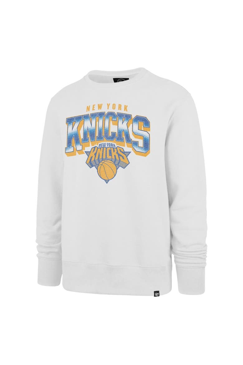 Men's '47 Cream New York Knicks Big & Tall Spotlight Headline Pullover Sweatshirt, Alternate, color, Cream