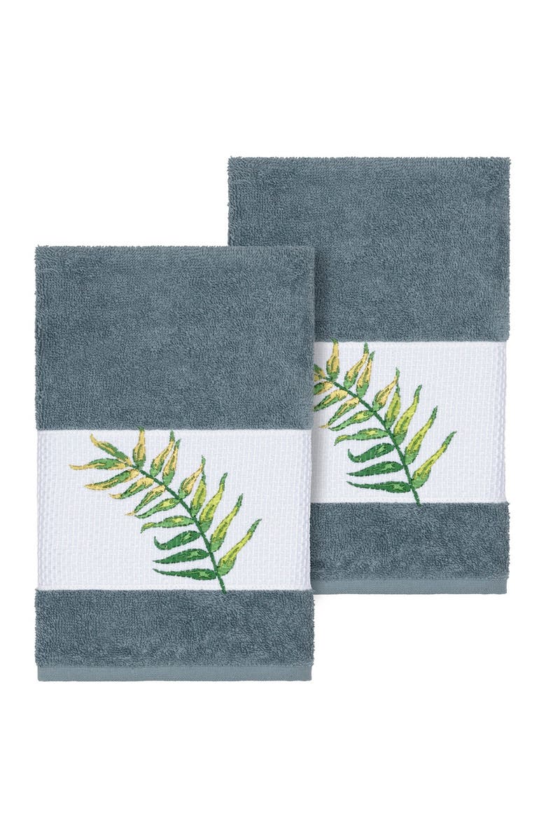 Linum Home Textiles Zoe Embellished Hand Towel - Set of 2 - Teal, Main, color, Teal
