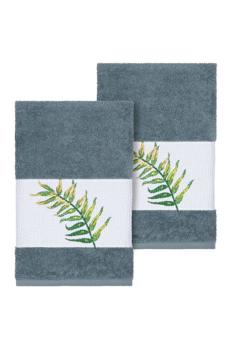Zoe Embellished Hand Towel - Set of 2 - Teal