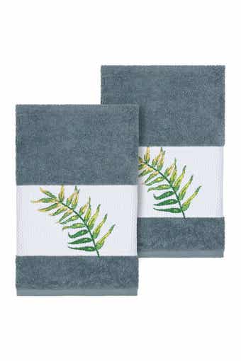 Linum Home Textiles Zoe Embellished Hand Towel - Set of 2 - Teal