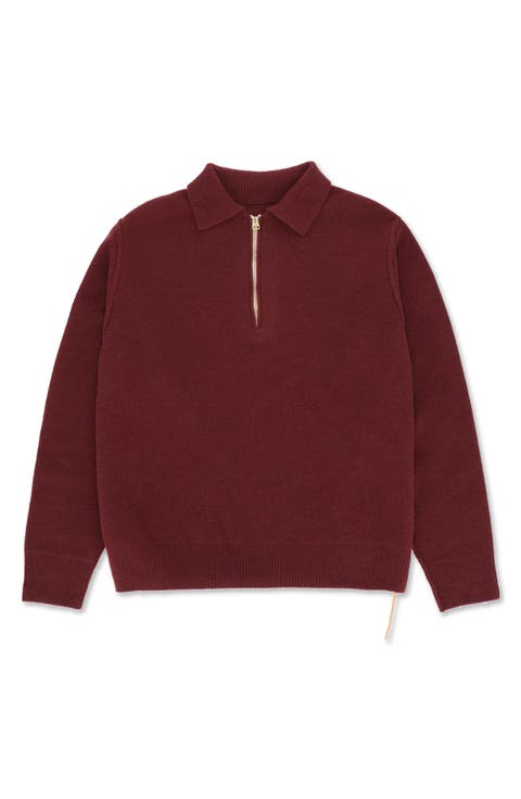 Yale Wool Sweater with Collar and Zip