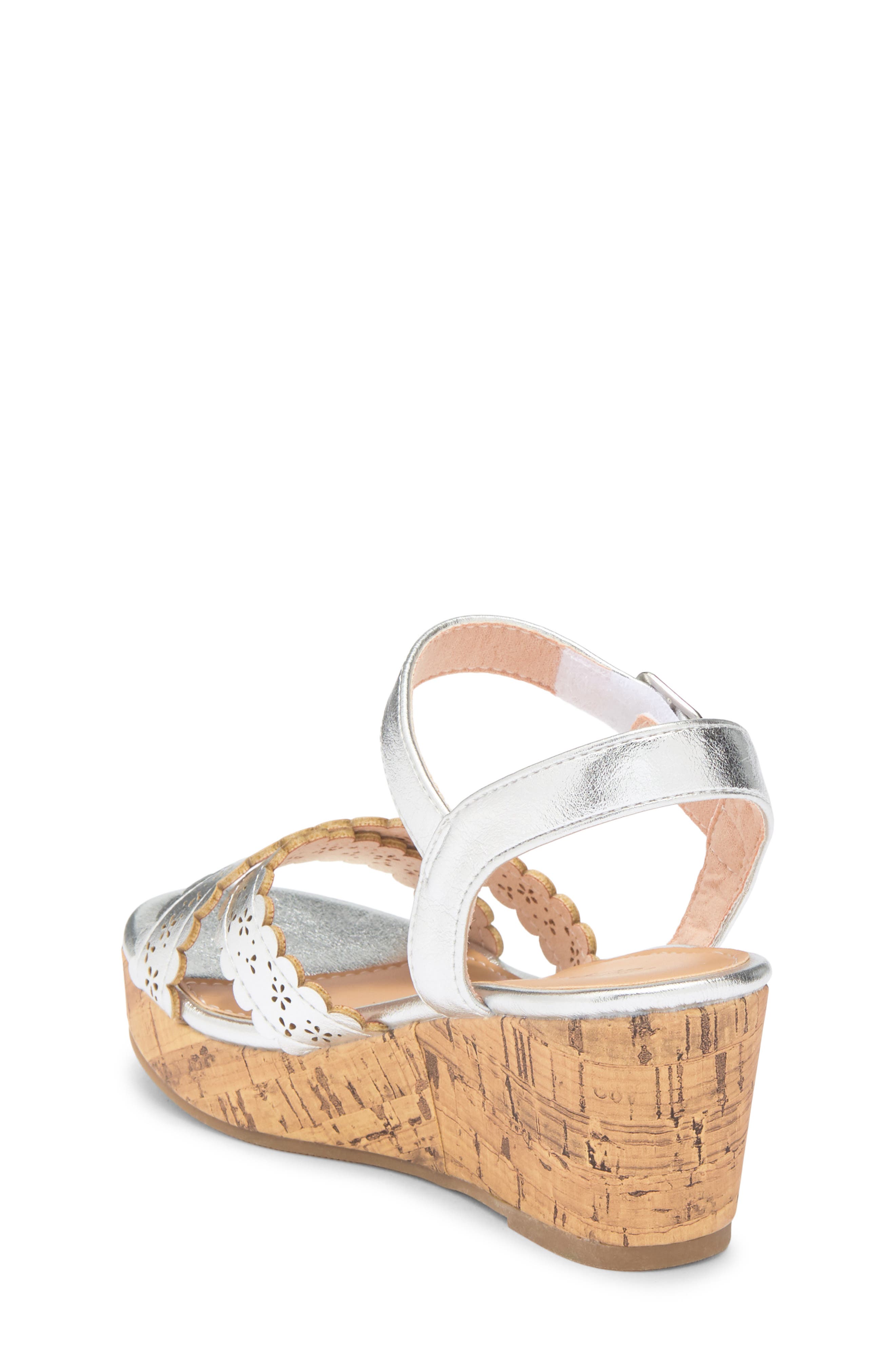 NORDSTROM RACK Kids' Jayde Wedge Sandal, Alternate, color, Silver