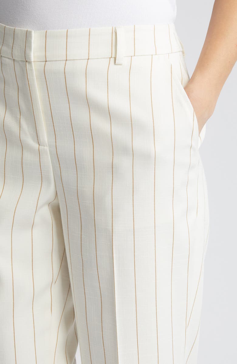 Anne Klein Pinstripe Straight Leg Ankle Pants, Alternate, color, 