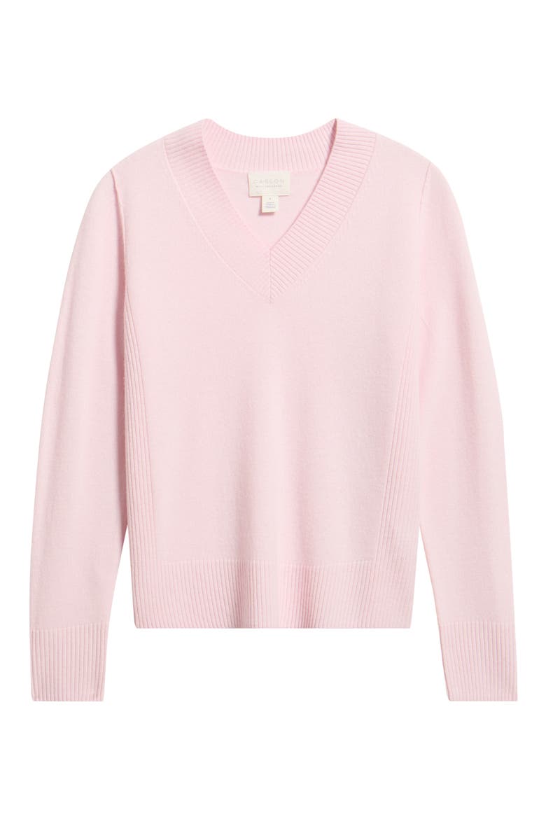 Wool & Cashmere V-Neck Sweater, Alternate, color, PINK SUGAR