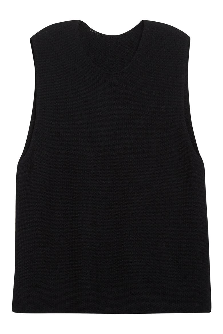 Rustic Knit Sweater Vest, Alternate, color, BLACK