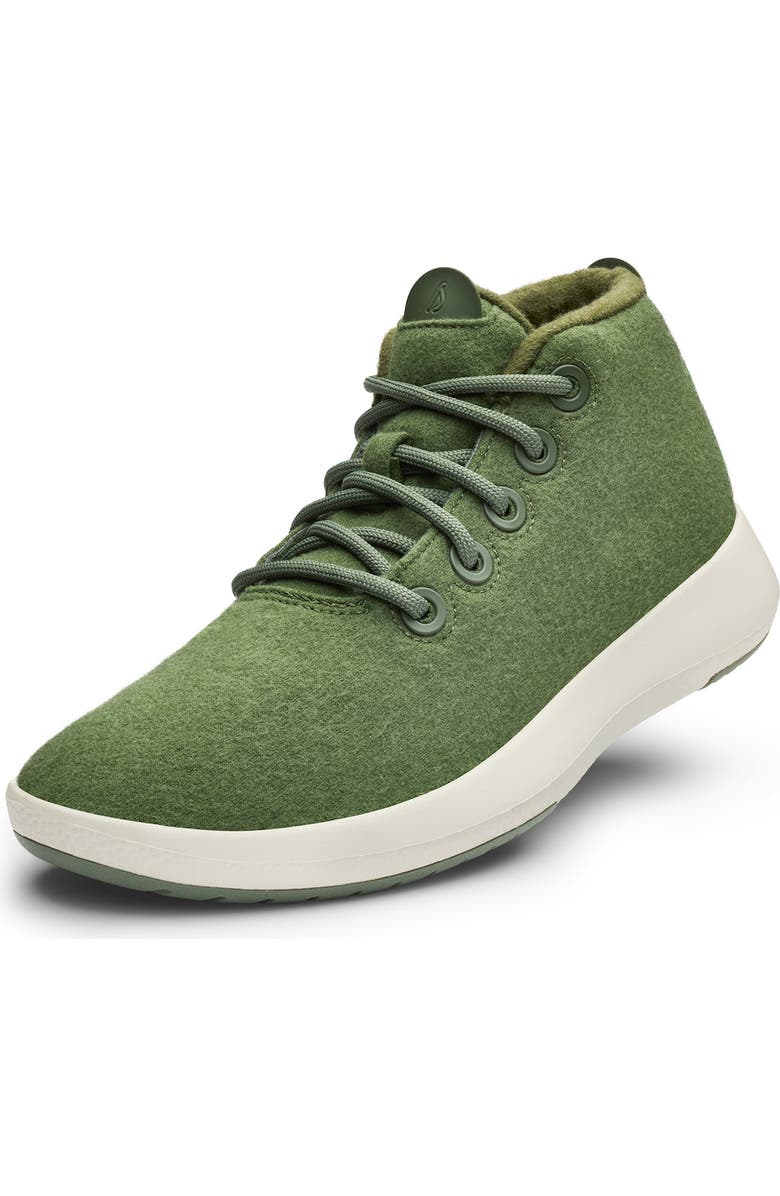 Allbirds Mizzle Wool Runner Water Repellent Sneaker, Main, color, Thunder Green/ Natural White