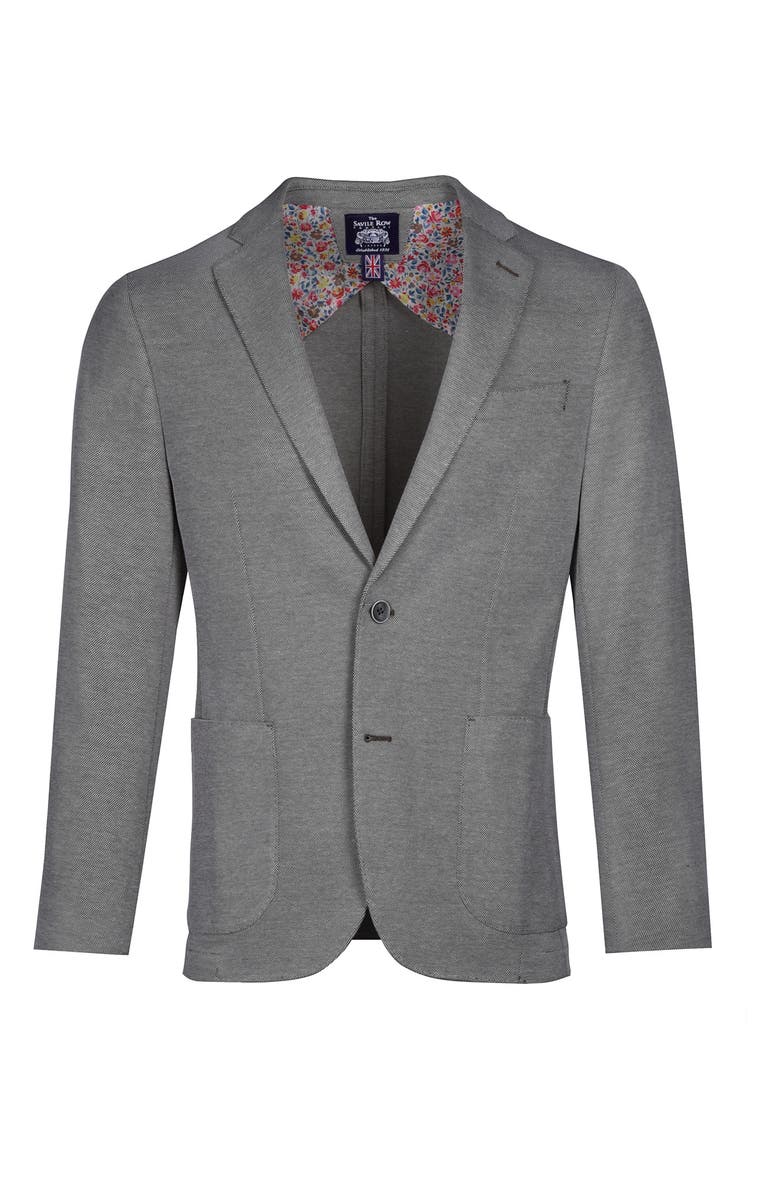 SAVILE ROW CO Grey Knit Blazer, Alternate, color, 