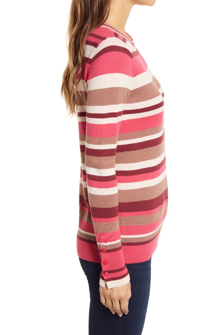 Crewneck Sweater, Alternate, color, PINK MULTI STRIPE
