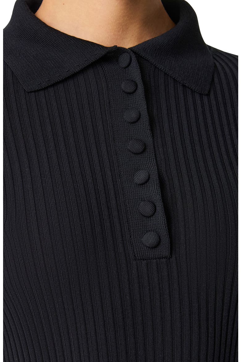 Ribbed Knit Polo, Alternate, color, Black
