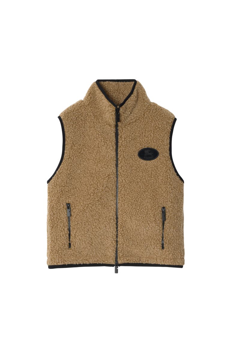 Cropped Fleece Gilet, Alternate, color, Shrew melange