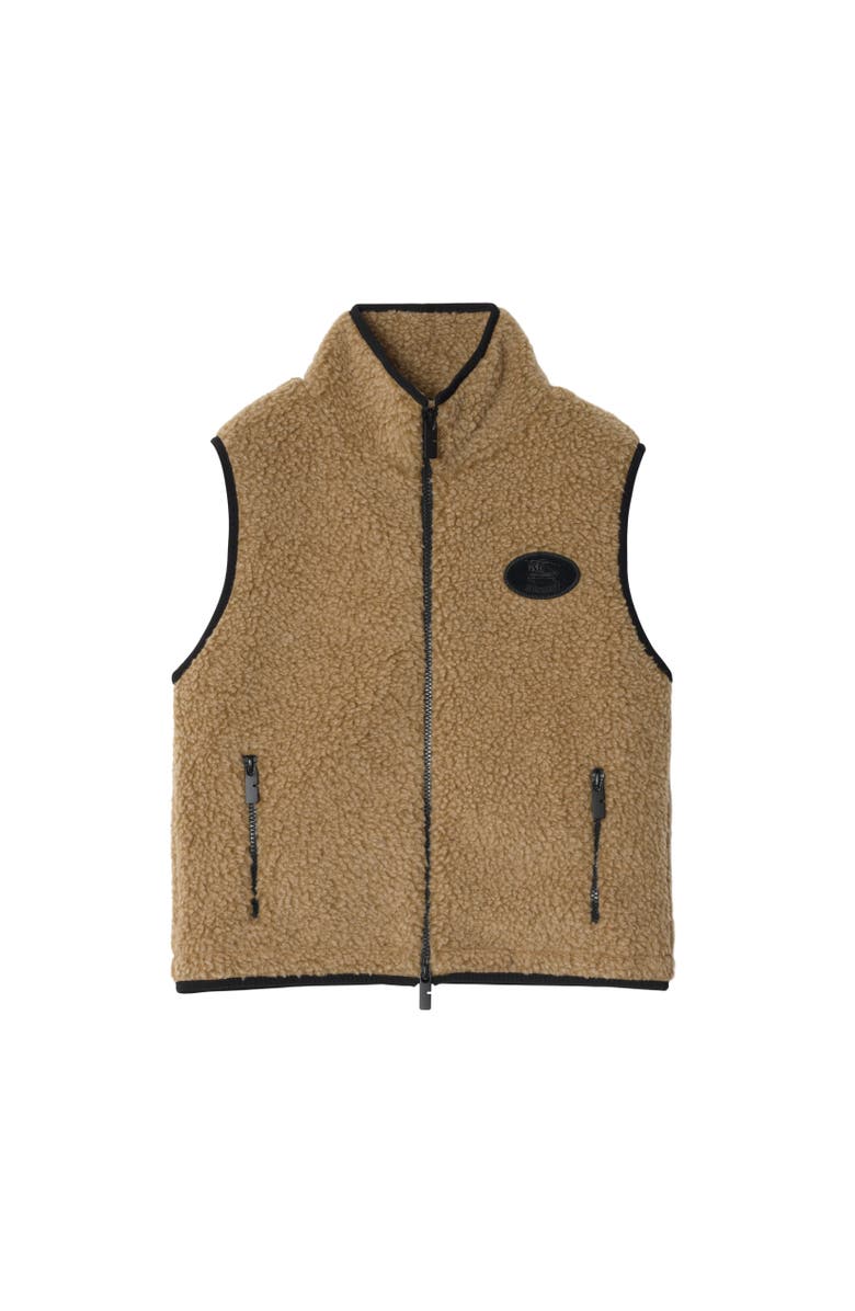 Burberry Cropped Fleece Gilet, Alternate, color, Shrew Melange