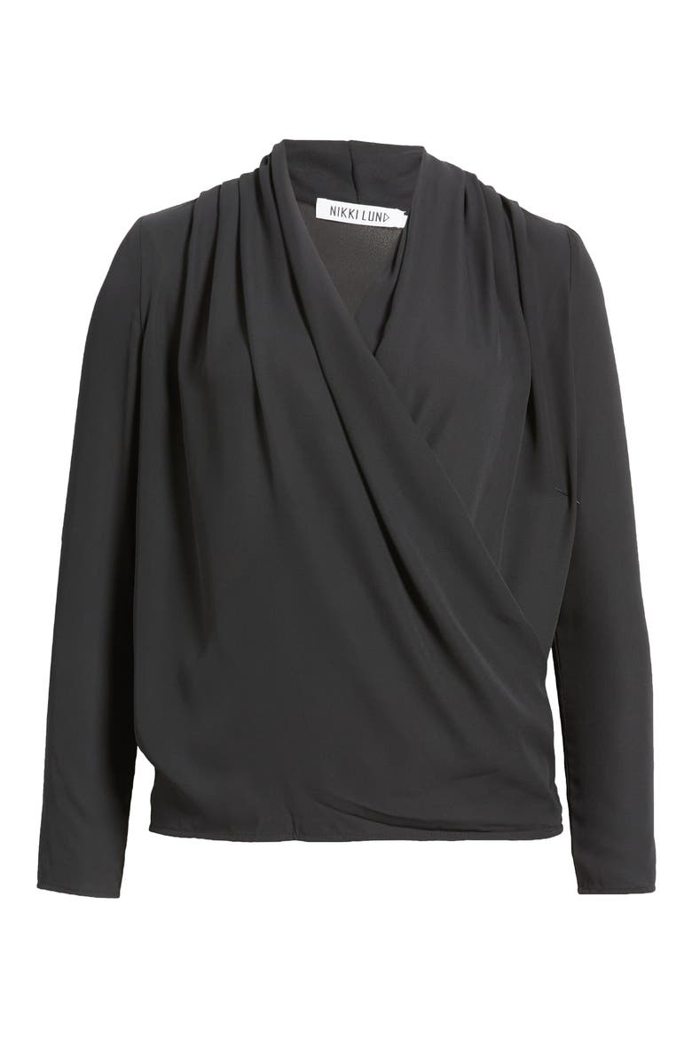 Rose Long Sleeve Blouse, Alternate, color, BLACK