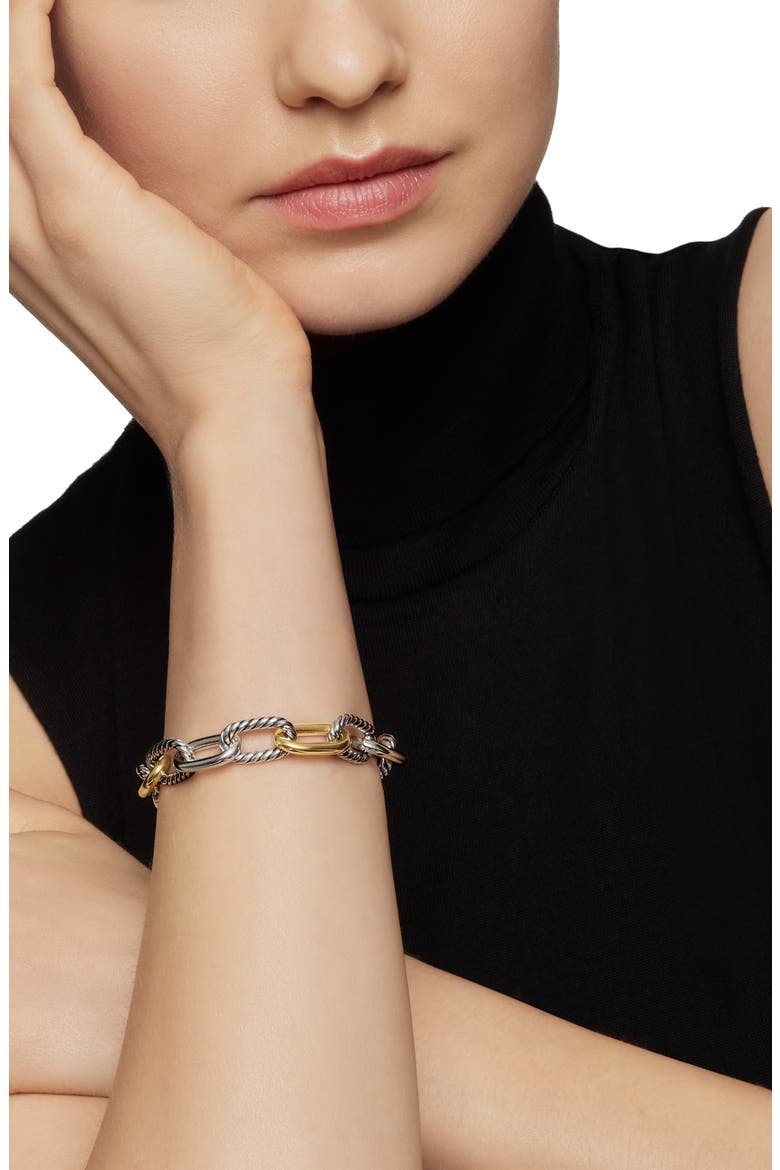 DY Madison® Sterling Silver & 18K Yellow Gold Chain Bracelet, 11mm, Alternate, color, STERLING SILVER WITH 18K GOLD