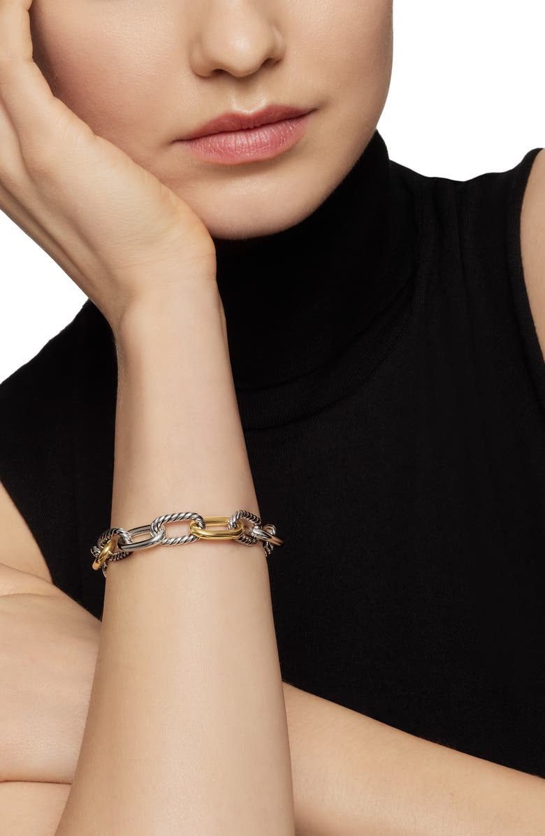 David Yurman DY Madison<sup>®</sup> Sterling Silver & 18K Yellow Gold Chain Bracelet, 11mm, Alternate, color, Sterling Silver With 18K Gold