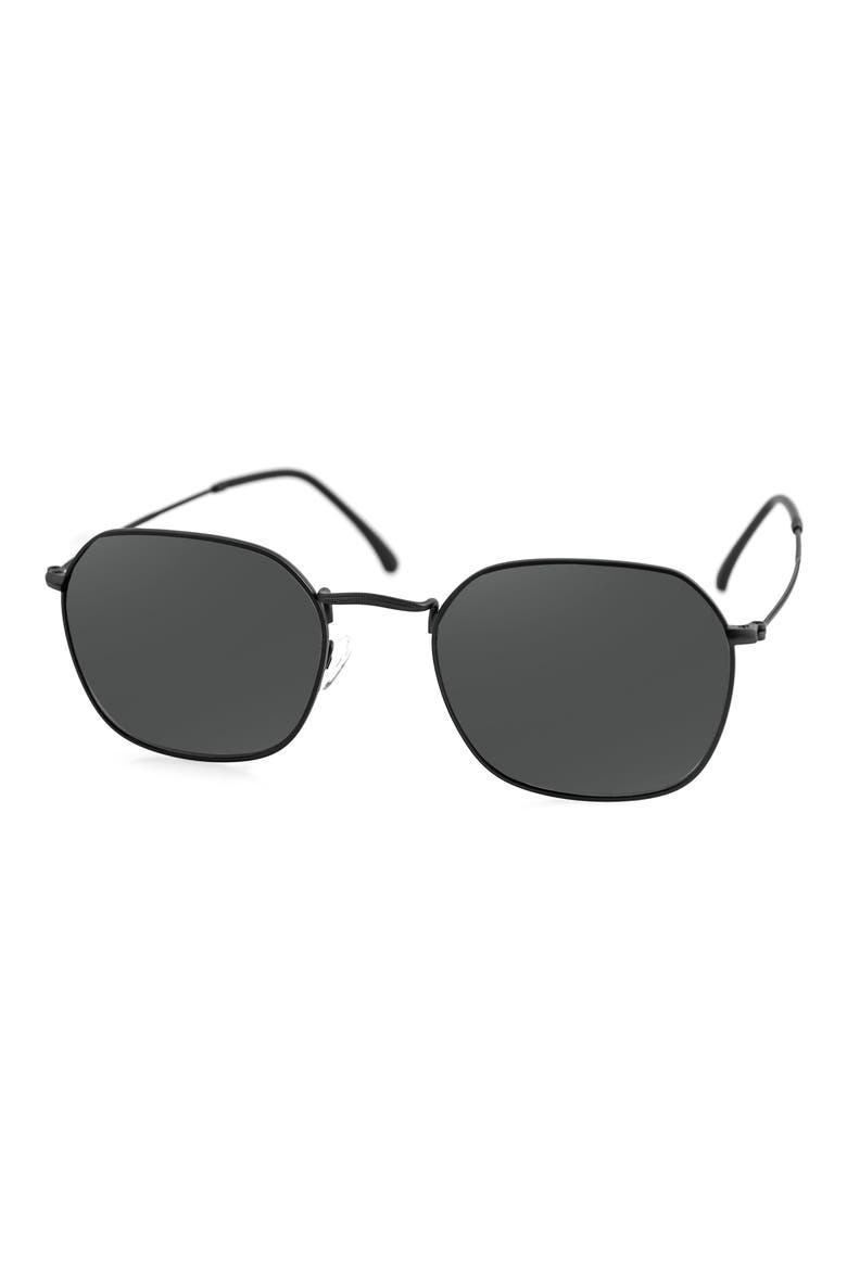 Kai 50mm Polarized Oval Sunglasses, Alternate, color, BLACK