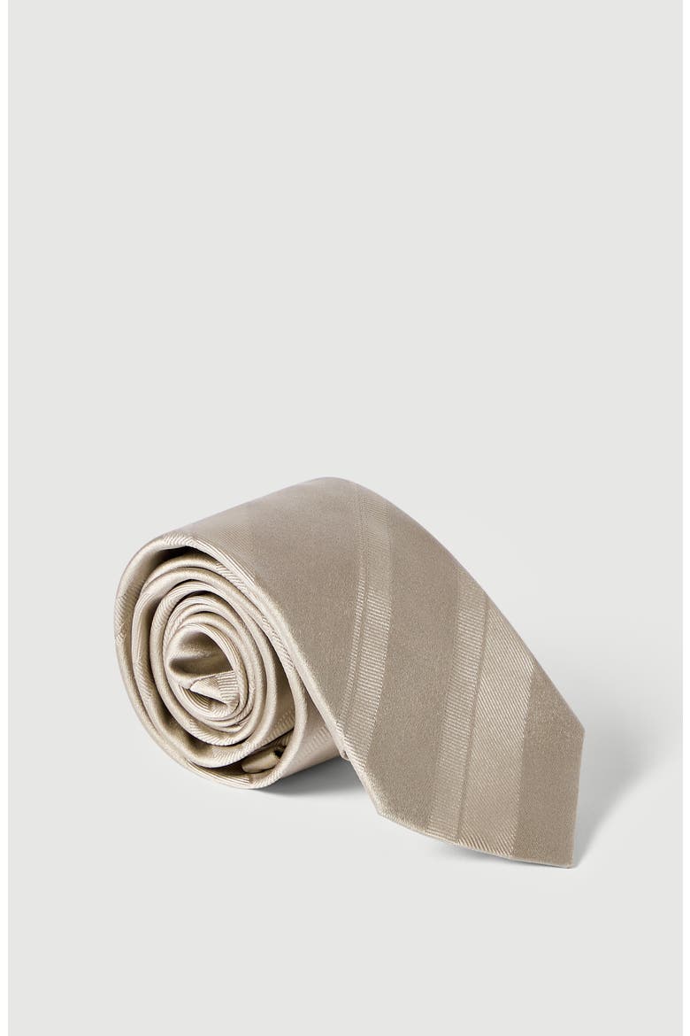 Striped silk tie, Alternate, color, Ivory