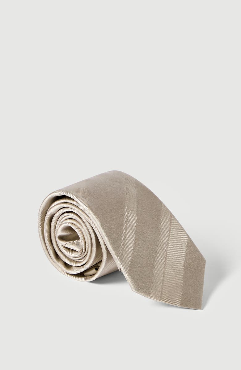 Brunello Cucinelli Striped silk tie, Alternate, color, Ivory