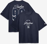 Nike Women's Nike Aaron Judge Navy New York Yankees Premium Essentials Boxy Name & Number T-Shirt