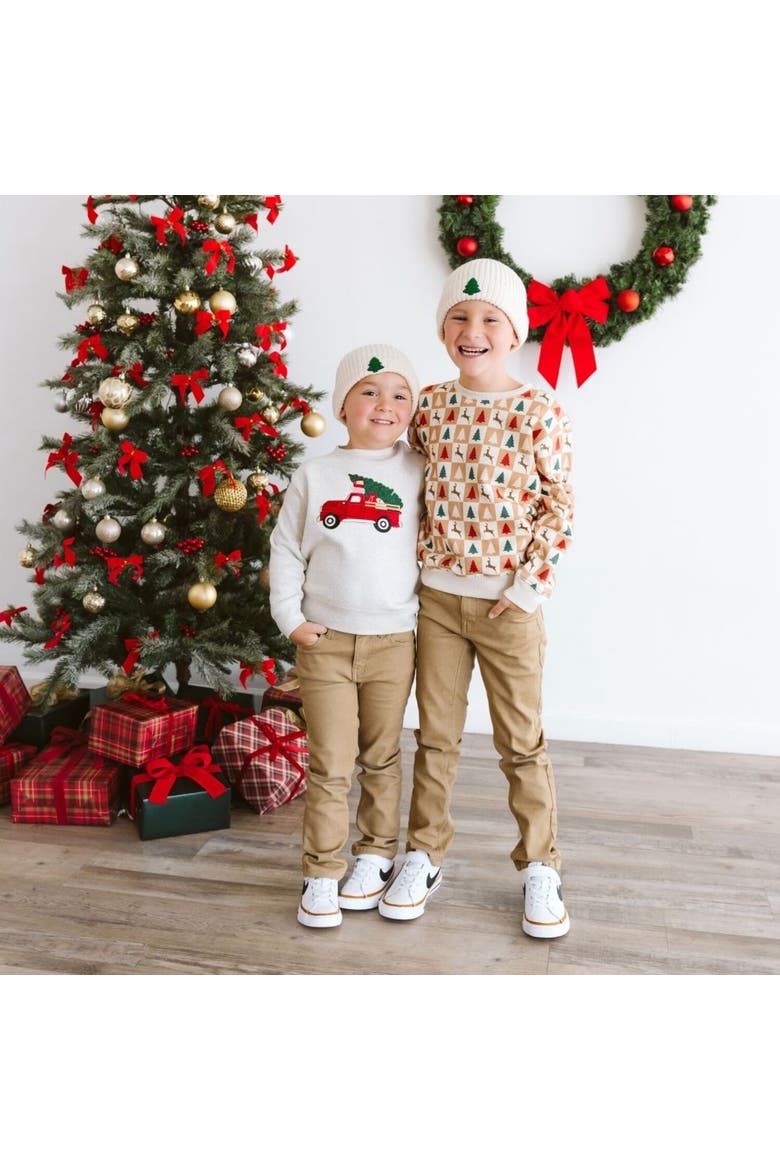 Tree Patch Christmas Beanie, Alternate, color, Natural