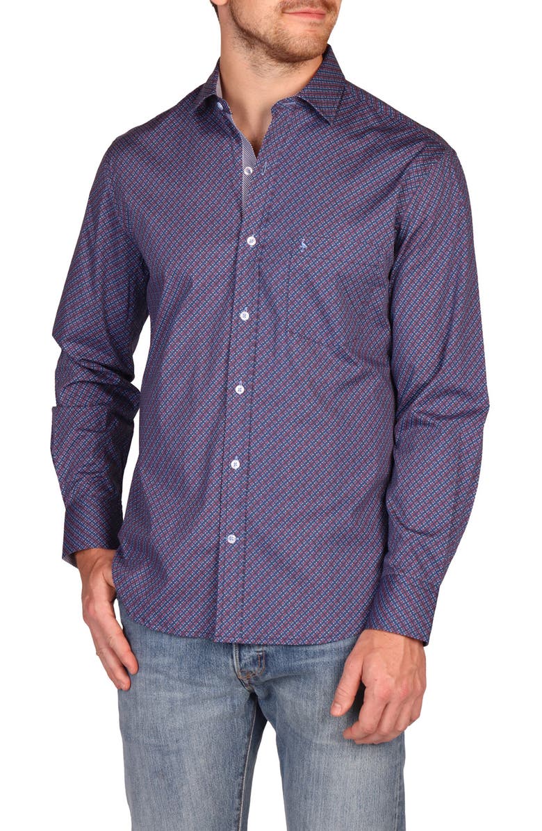 TailorByrd Classic Fit Stretch Cotton Button-Down Shirt, Alternate, color, Blue Multi