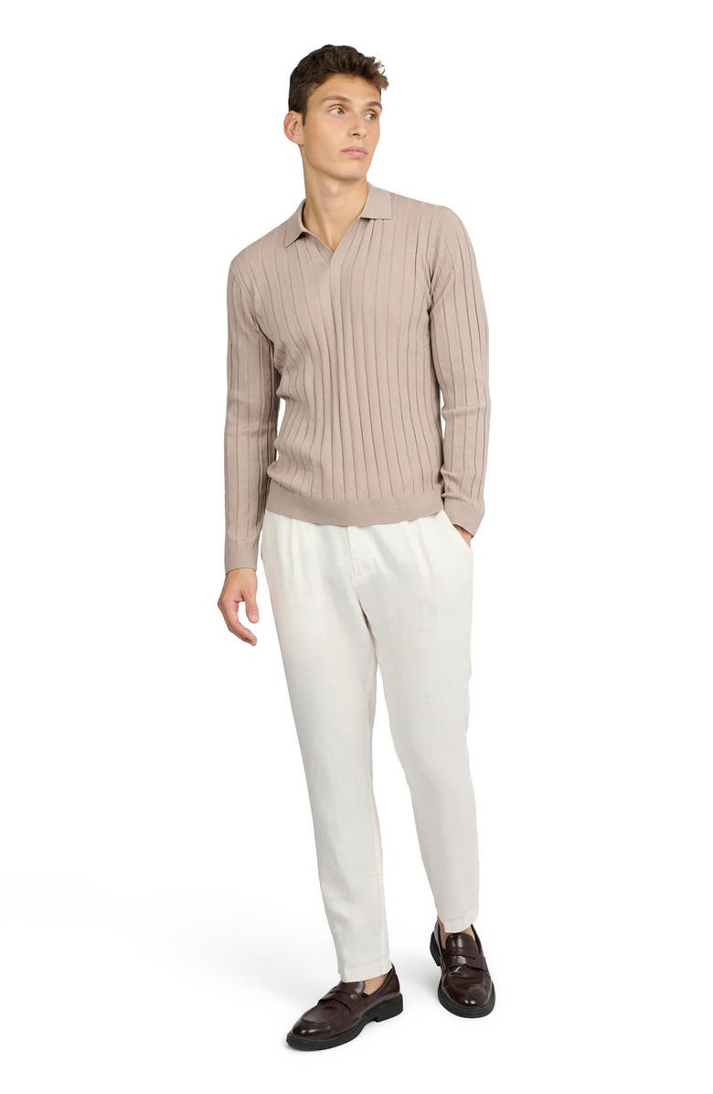 Onia Extra Fine Merino Wool Johnny Collar Polo, Main, color, Oxford Tan