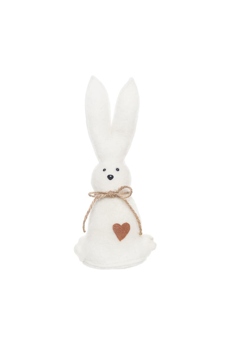 Standing Fluffy Bunny Figurine, Main, color, White