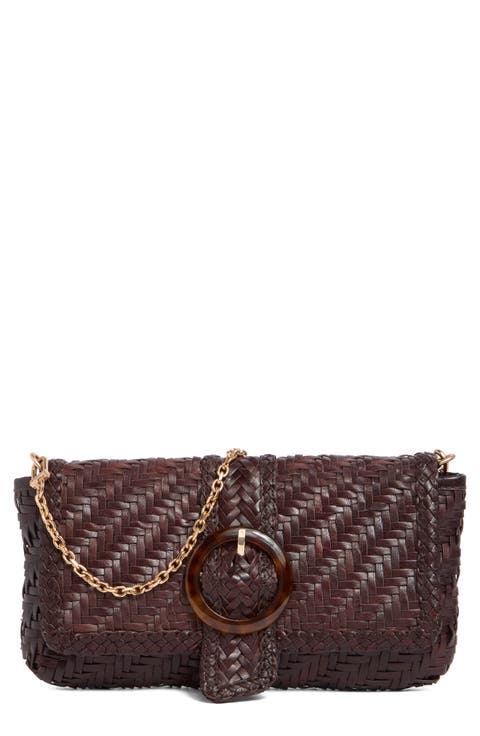Bailee Woven Leather Clutch
