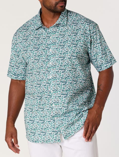 Big & Tall Tonal Paisley Sport Shirt V2