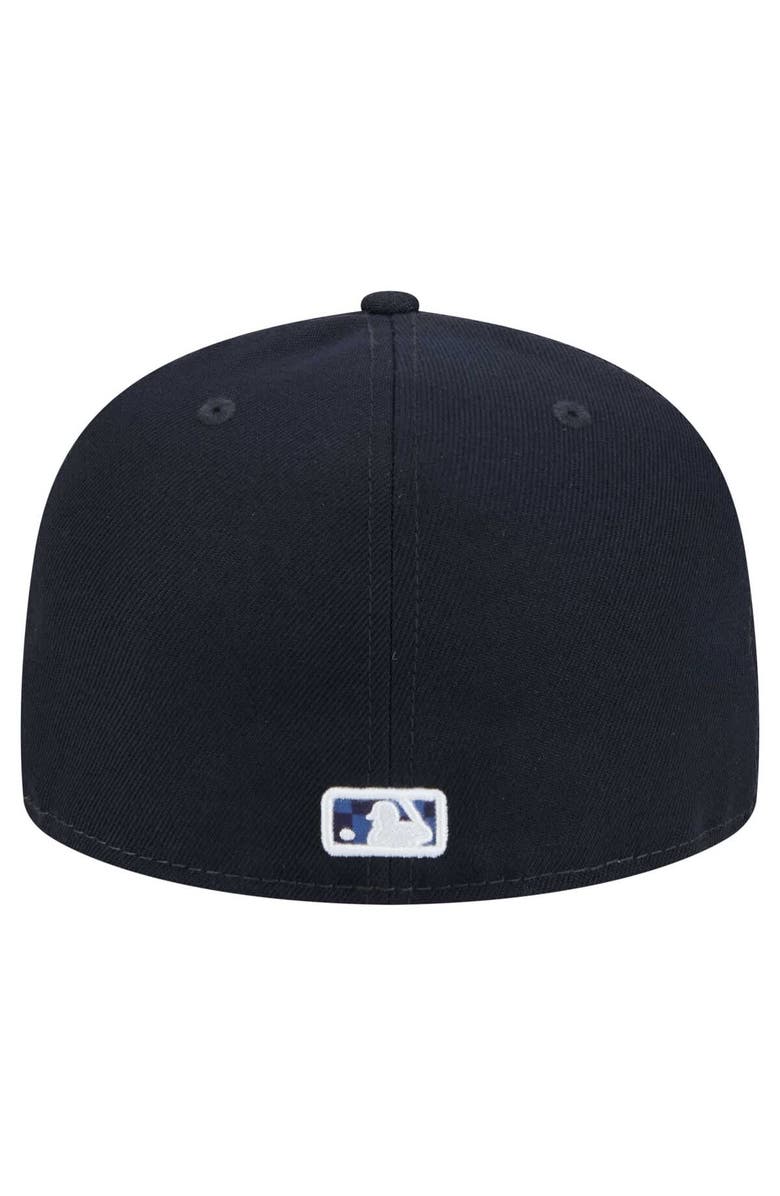 New Era Men's New Era Navy New York Yankees Checkered Undervisor 59FIFTY Fitted Hat, Alternate, color, 