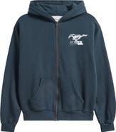 ONE OF THESE DAYS Ford Mustang Cotton Graphic Zip-Up Hoodie