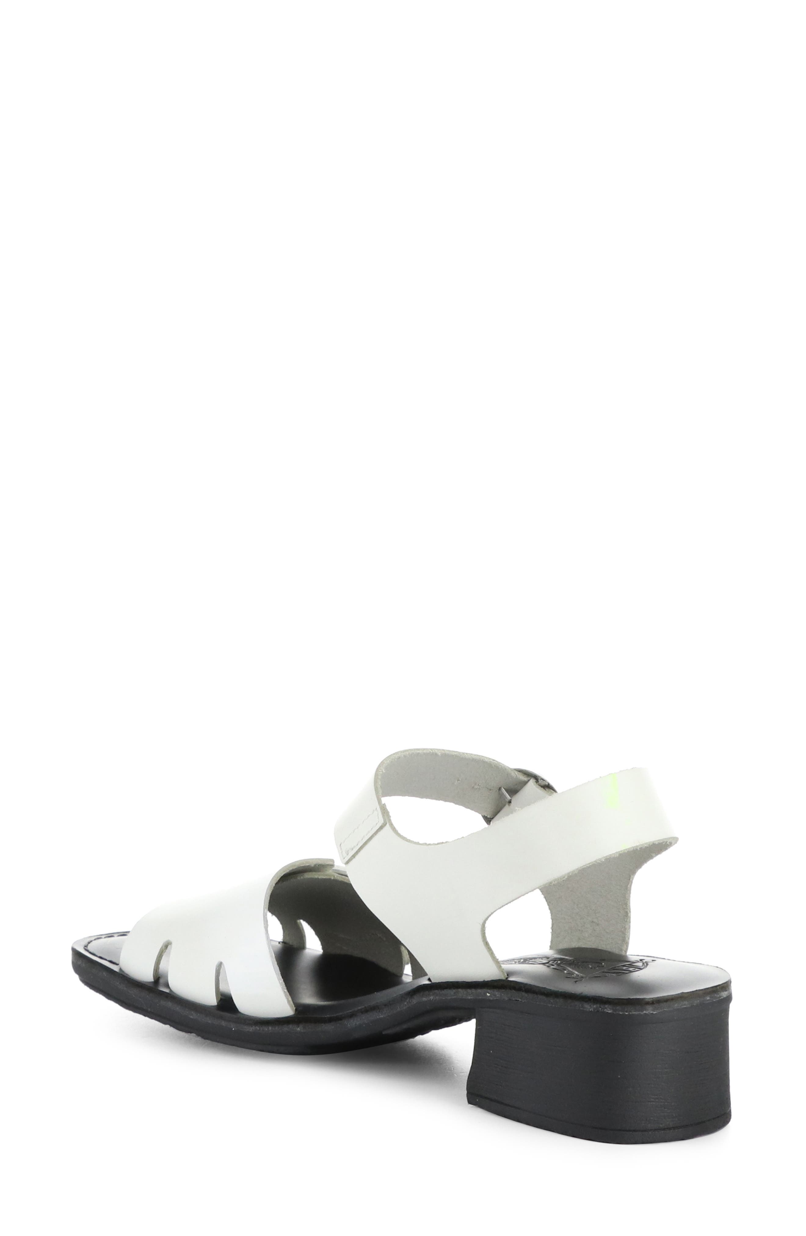 Fly London Ebli Ankle Strap Sandal, Alternate, color, 006 White/ Black
