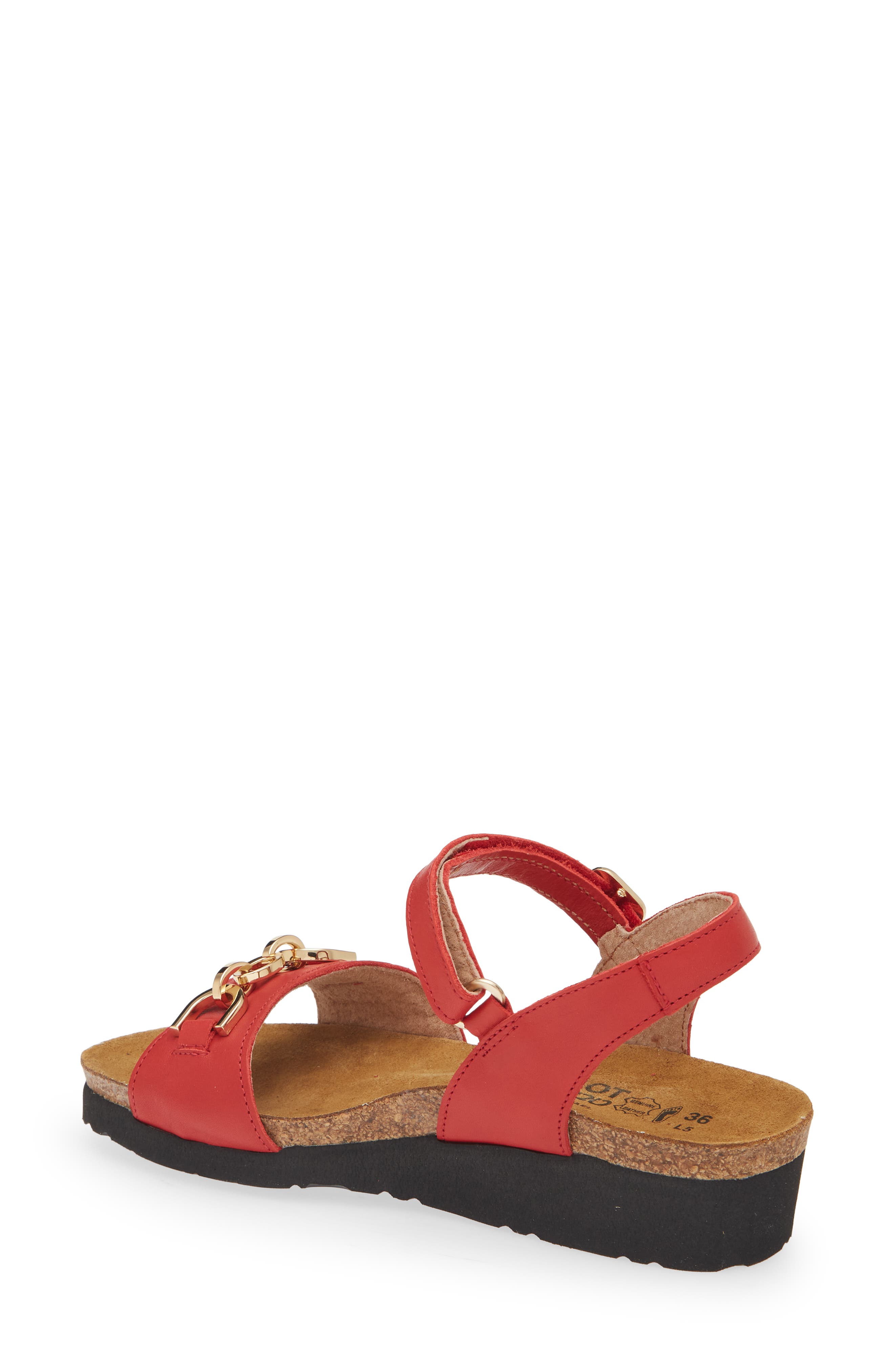 Aubrey Wedge Sandal, Alternate, color, KISS RED LEATHER