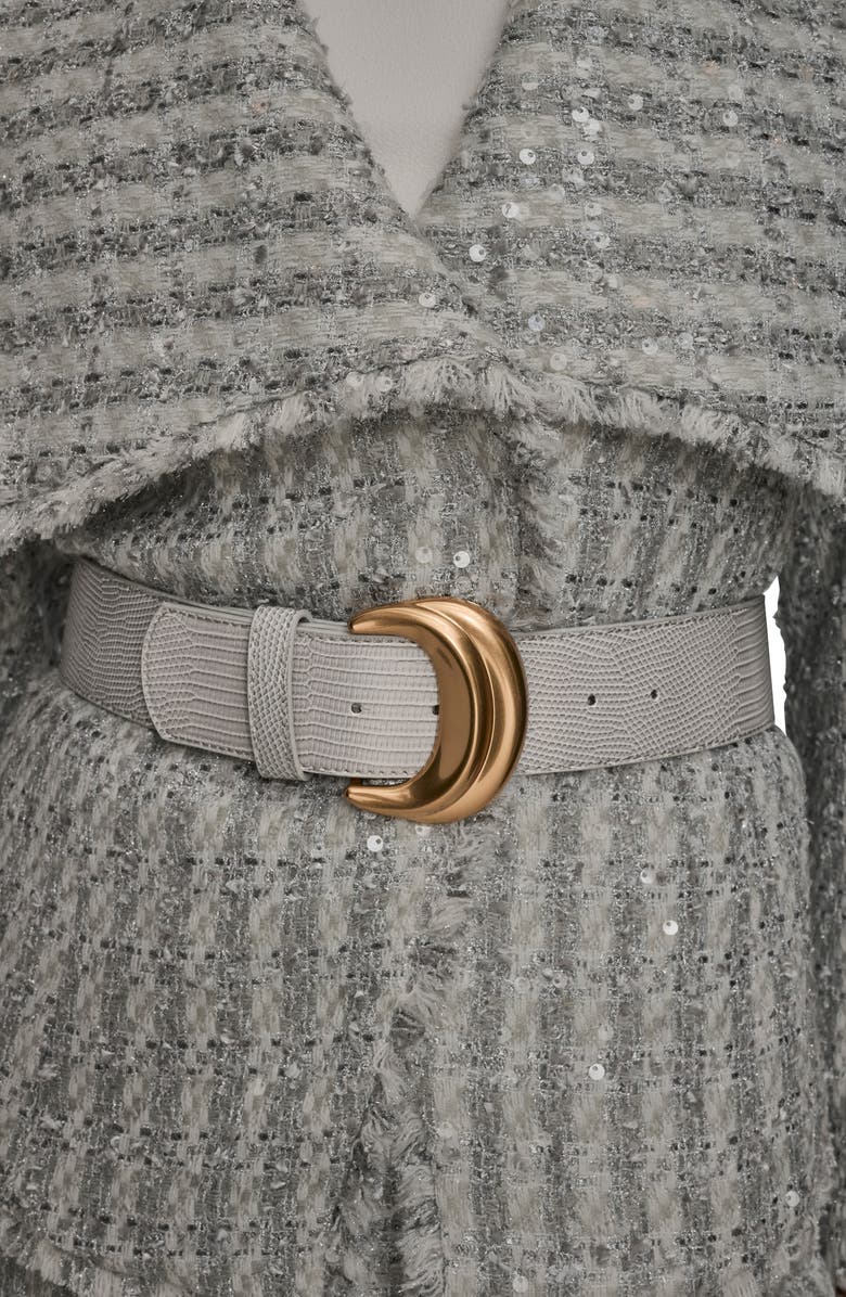 Donna Karan New York Wide Lapel Sequin Tweed Jacket, Alternate, color, Vapor Multi