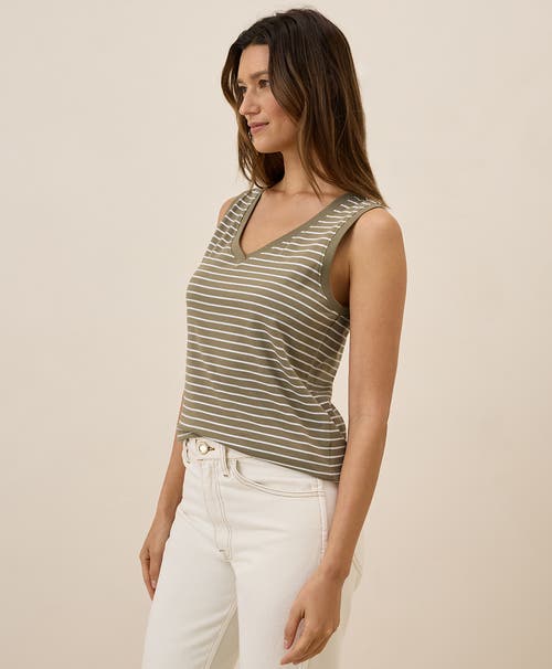 Pact Organic Cotton Softspun V-neck Tank In Costa Mesa Stripe