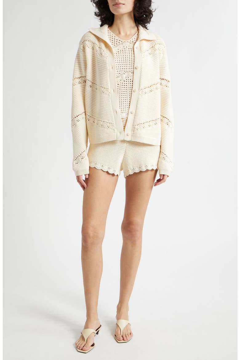 Dylan Crochet Cardigan, Alternate, color, PEARL