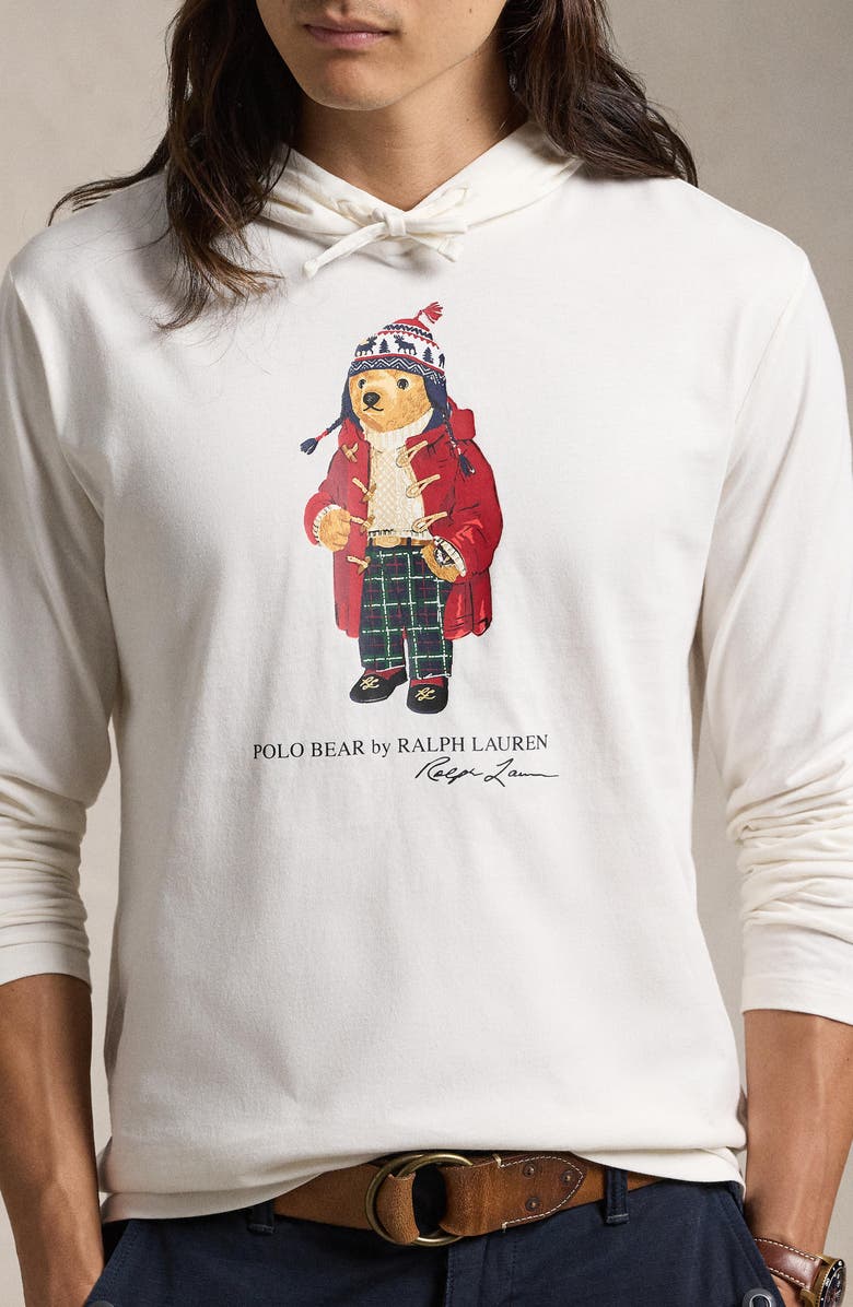 Polo Ralph Lauren Polo Bear Jersey Graphic Hoodie, Alternate, color, 